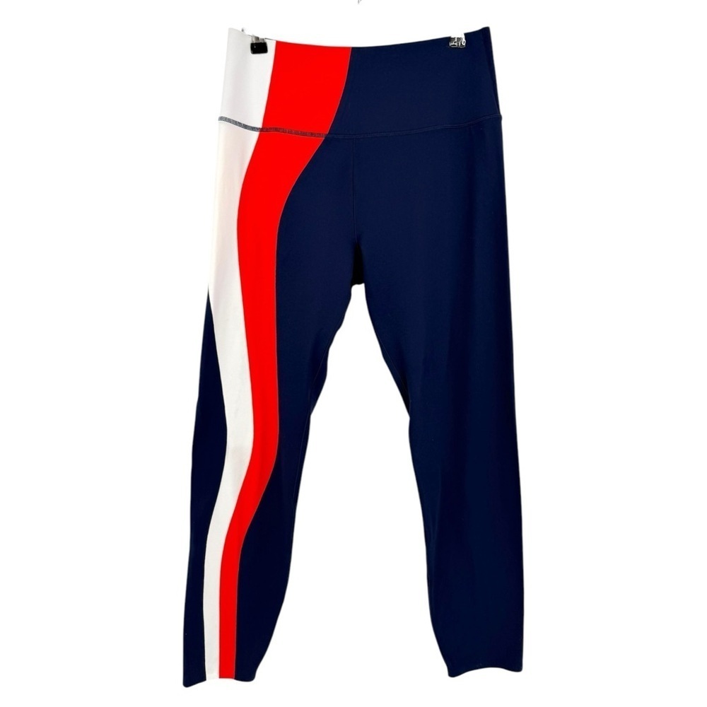 G/Fore G4 Operative High Rise Striped Leggings in SOFT OPS Tri Stripe Blue XL - Picture 4 of 10